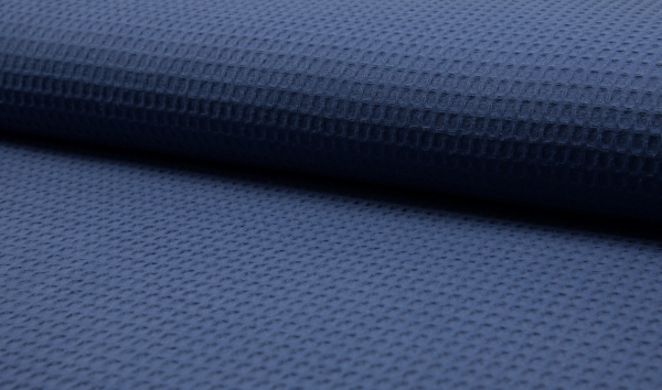 Waffelstoff Baumwolle Waffelpiqué Jeansblau